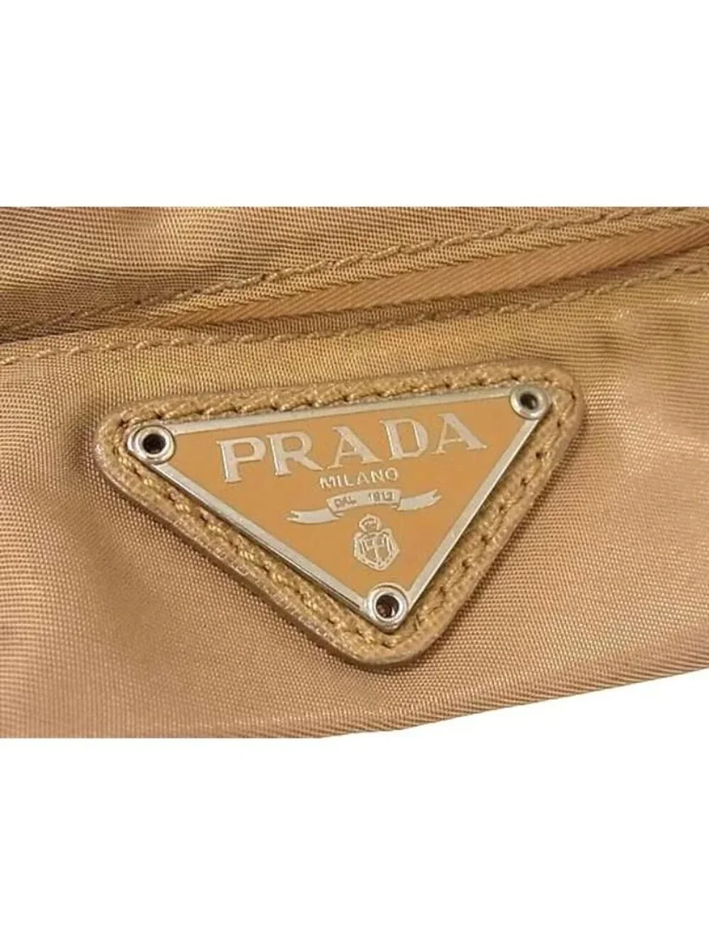 Prada Tessuto Nylon Pocket Tissue Case Holder Beige - Picture 3 of 4